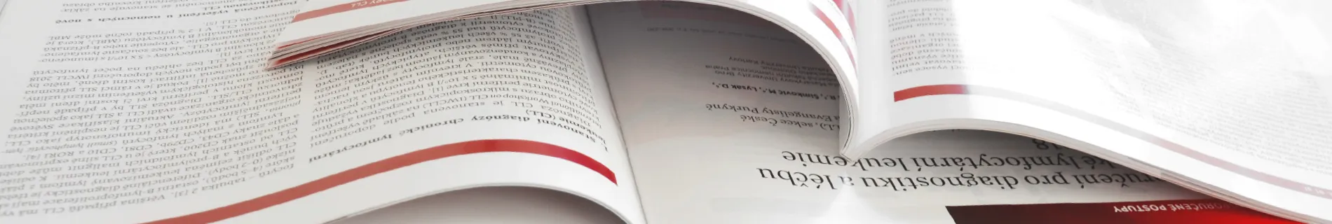 Rozevřené odborné publikace o diagnostice a léčbě chronické lymfocytární leukémie